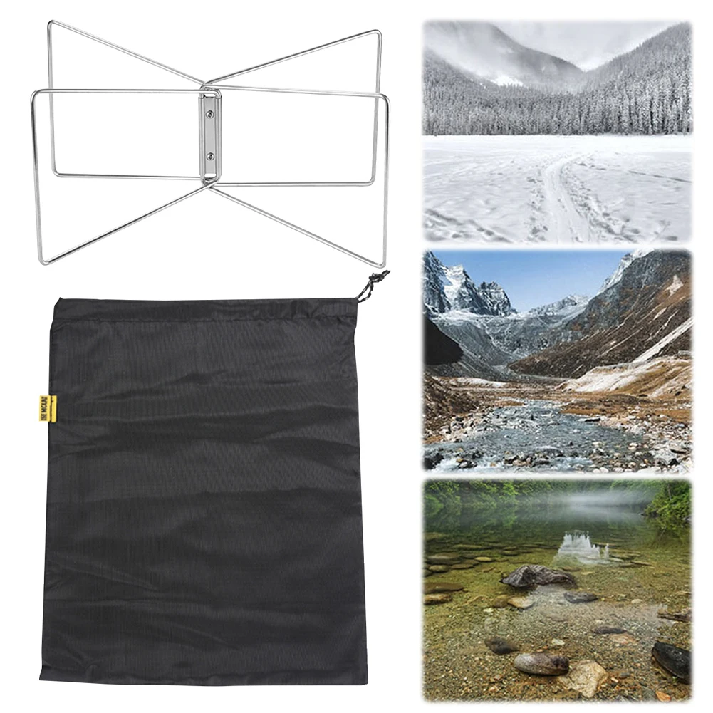 

Складная подставка для кемпингового ящика из нержавеющей стали, полка для хранения на открытом воздухе, складная опорная полка для пикника и рыбалки