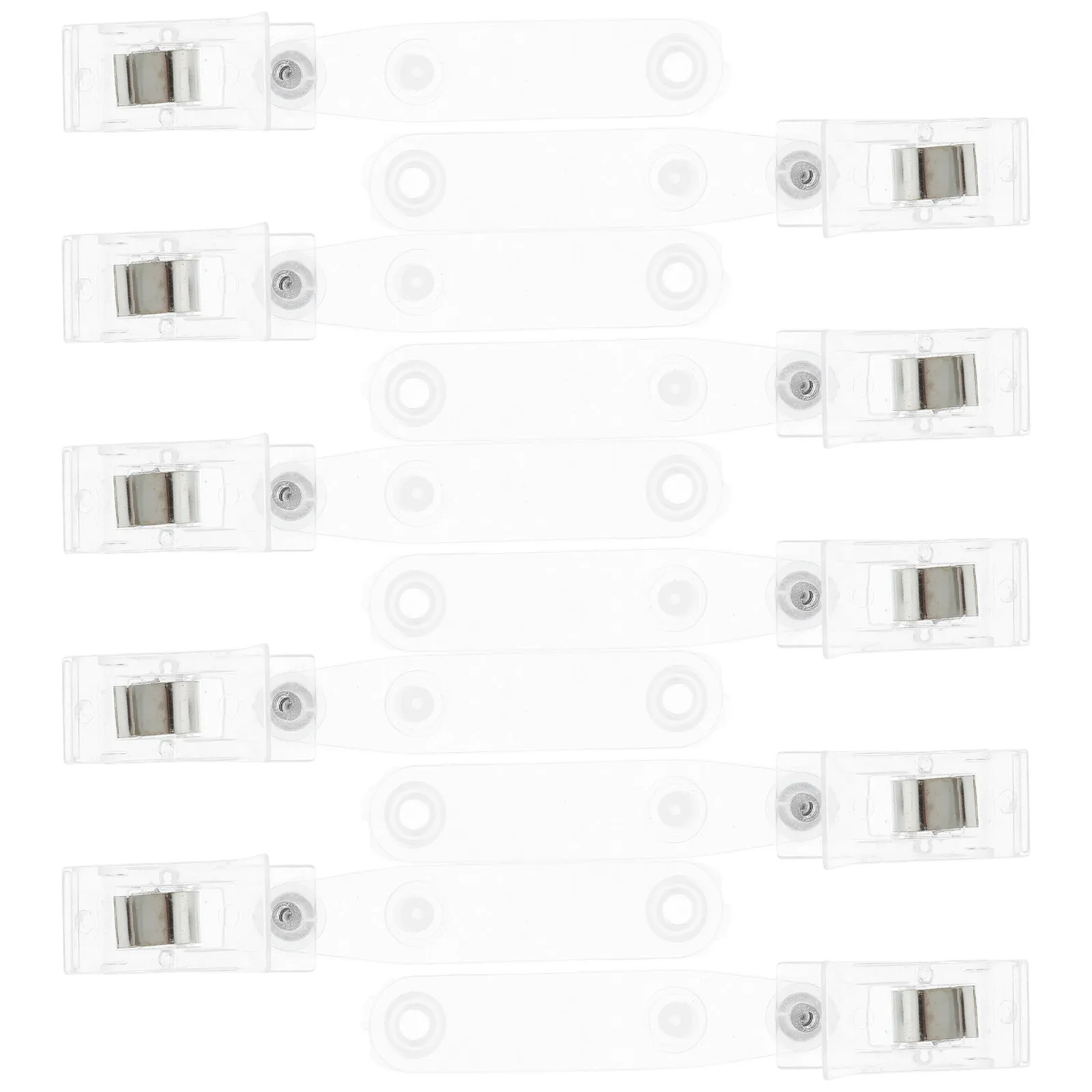 20Pcs Metal Chest Card Clip Badge Holder Double Hole Name Tag Clips Easy Attachment Work Id Accessory Metal Chest Card Clip