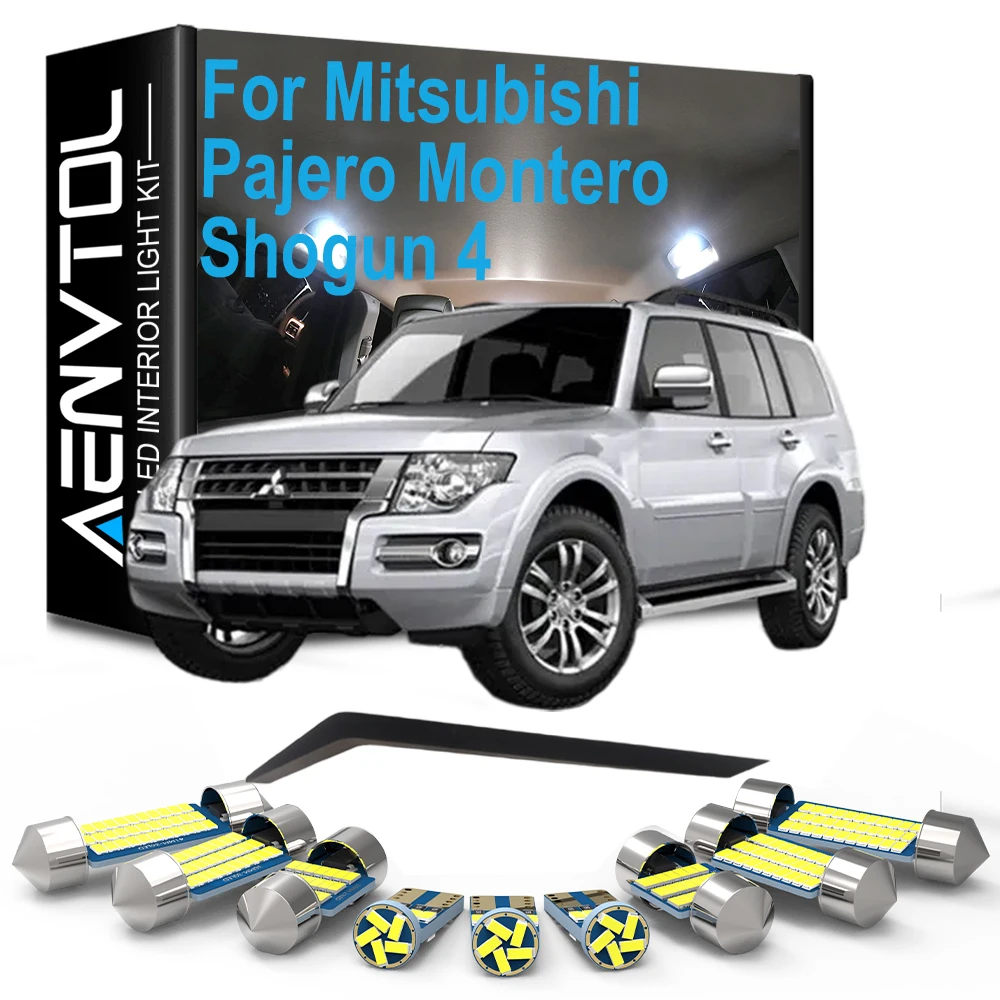 15Pcs LED Bulb Interior Plate Light Kit For Mitsubishi Pajero Montero Shogun 4 MK4 V93 V97 V98 2007- 2021 2022 2023 2024