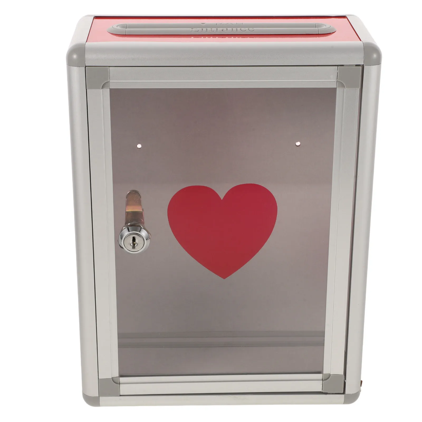 1Pcs Donation Box Aluminium Alloy Metal Lock Waterproof Hanging Collection Box for Classroom Public Fundraising Storage