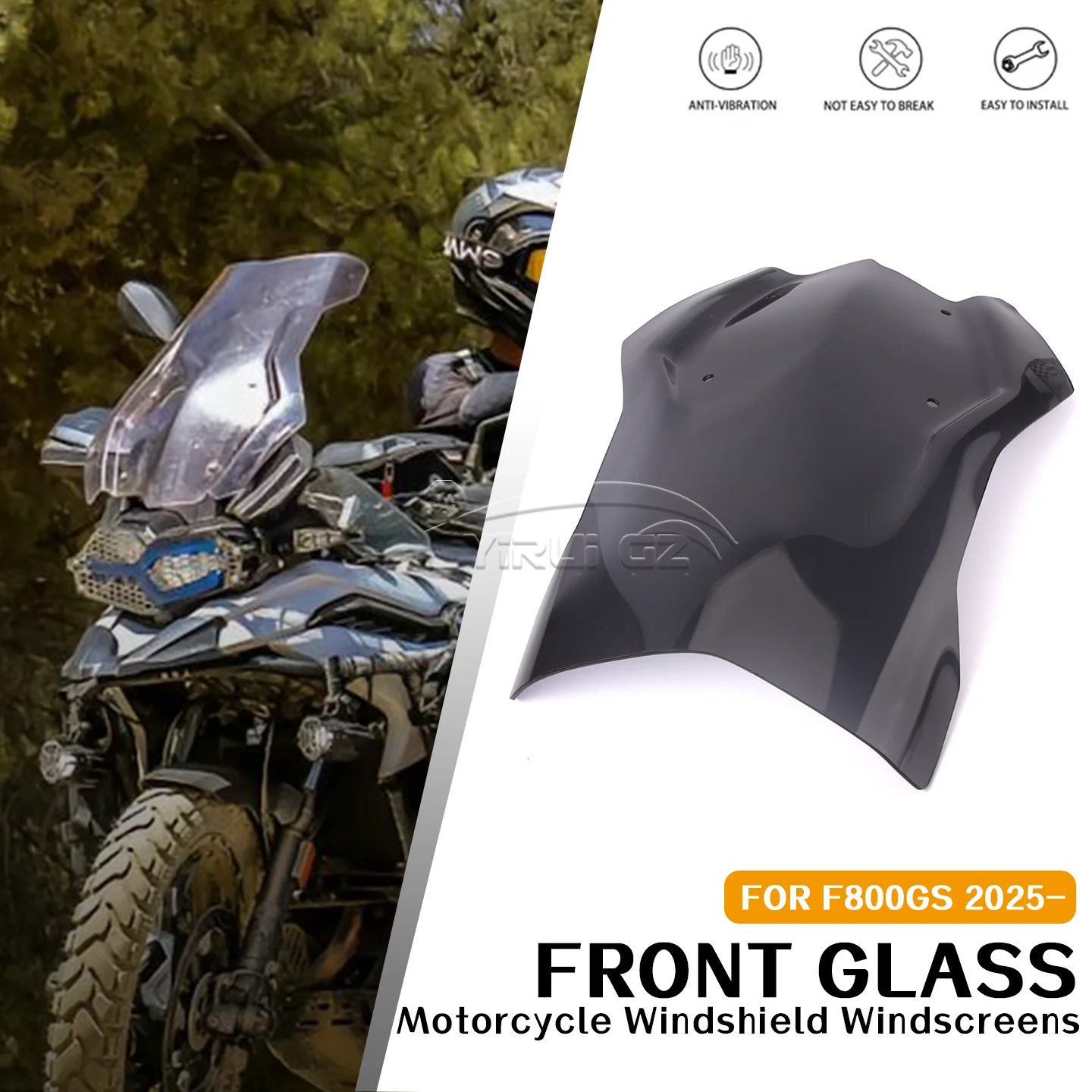 Motorcycle New Windshield Windscreen Wind Deflectors Increased Bracket F850 GS Black For BMW F800GS F800GS 800 GS F 800 GS 2025-