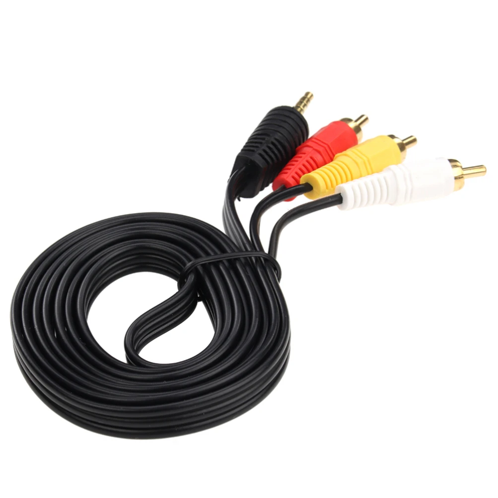 

50pcs 1.5M Jack 3.5 mm Male to 3 RCA Male Audio Video Cord Line 3RCA AV Cable For TV Box DVD CD Computer Sound Speaker