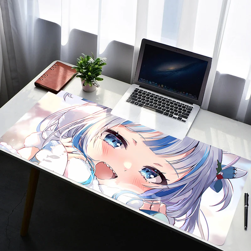 Mouse Pad Laptop Rubber Extended Desktop Mat Computer Gamer Mousepad Hololive Gawr Gura PC Gaming Accessories Keyboard Pad