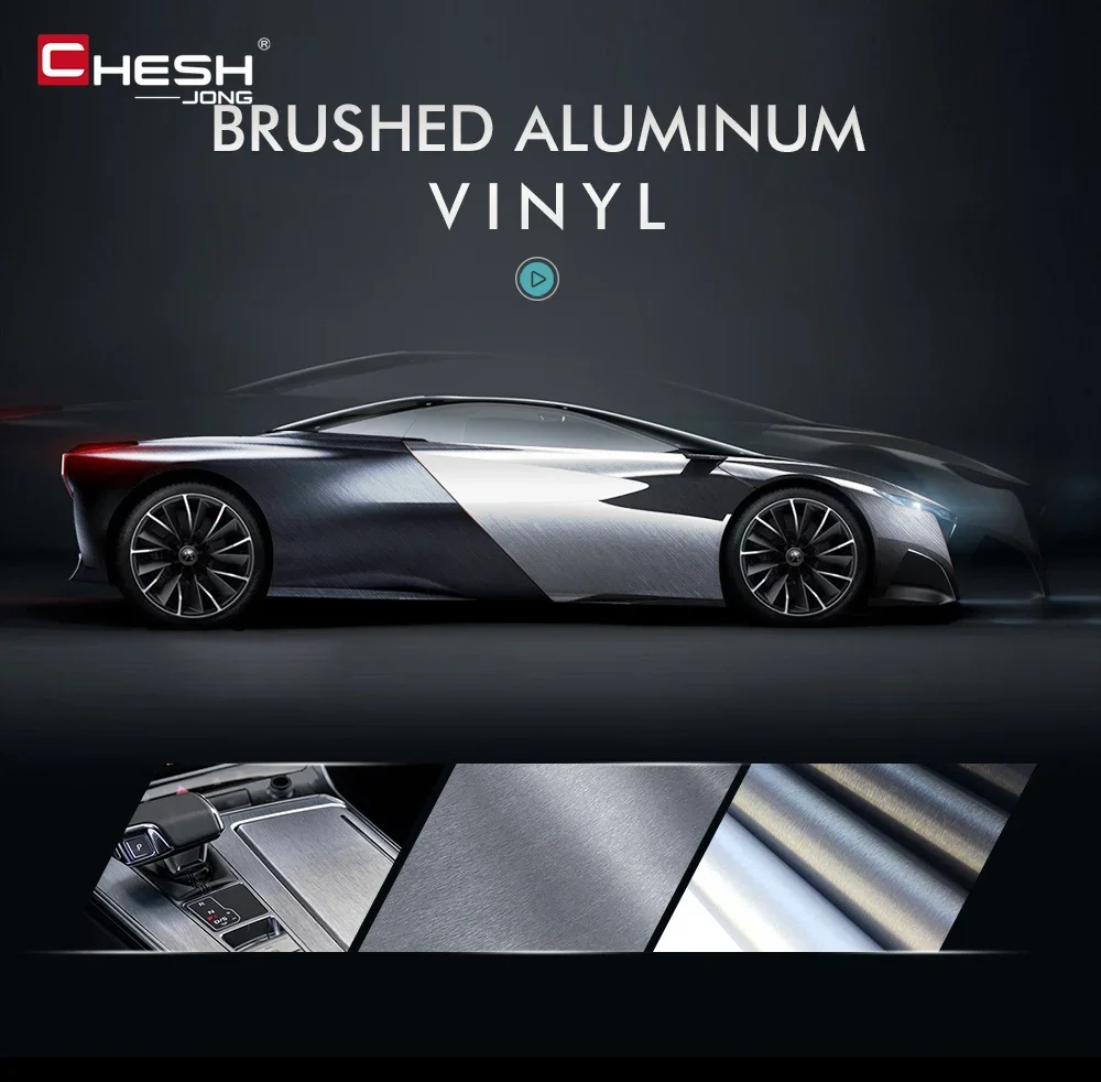 Matt Brushed Aluminum Vinyl Wrap Film PVC Adhesive Vinyl Car Body Air Release Waterproof  Protection Car Stickers Accessories