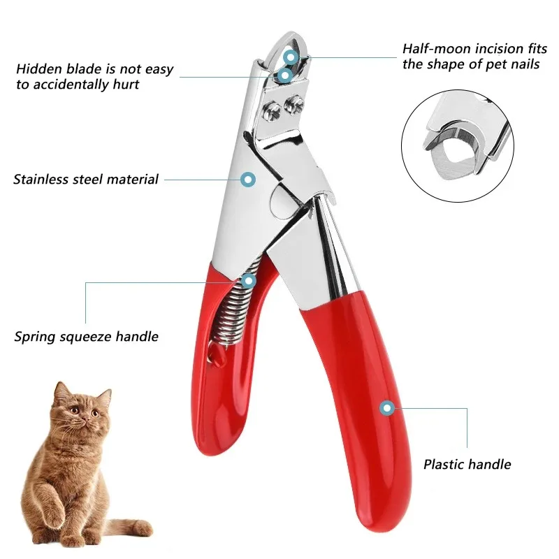 Pet Nail Clipper Dog Nailclippers Stainless Steel Cat Nail Cutter Animal Claws Scissor Cut