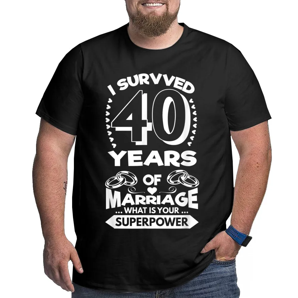 Crewneck I Survived 40 Years Of 100% Cotton Men T Shirts Vintage Short Sleeve Tops & Tees Oversized Lose Tops Shirt