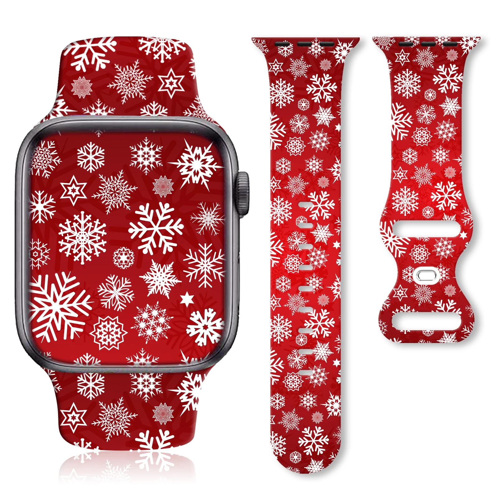 

Snowman Snowflake Printed Strap for Apple Watch 11 10 9 8 Band Replaceable Bracelet for iWatch 46mm 42mm 41mm 40mm Watchband