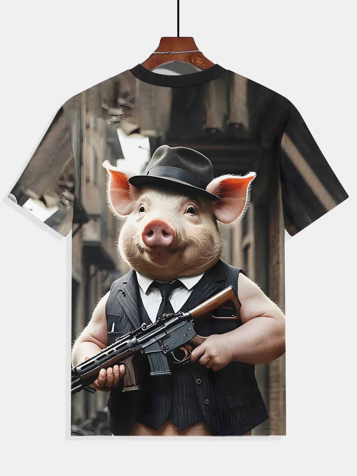 Funny Cartoon Ai Pig 3d Print  Men's T Shirt Casual Short Sleeve Fashion Streetwear Male Clothing Unisex Crew Neck T-Shirts - view 5