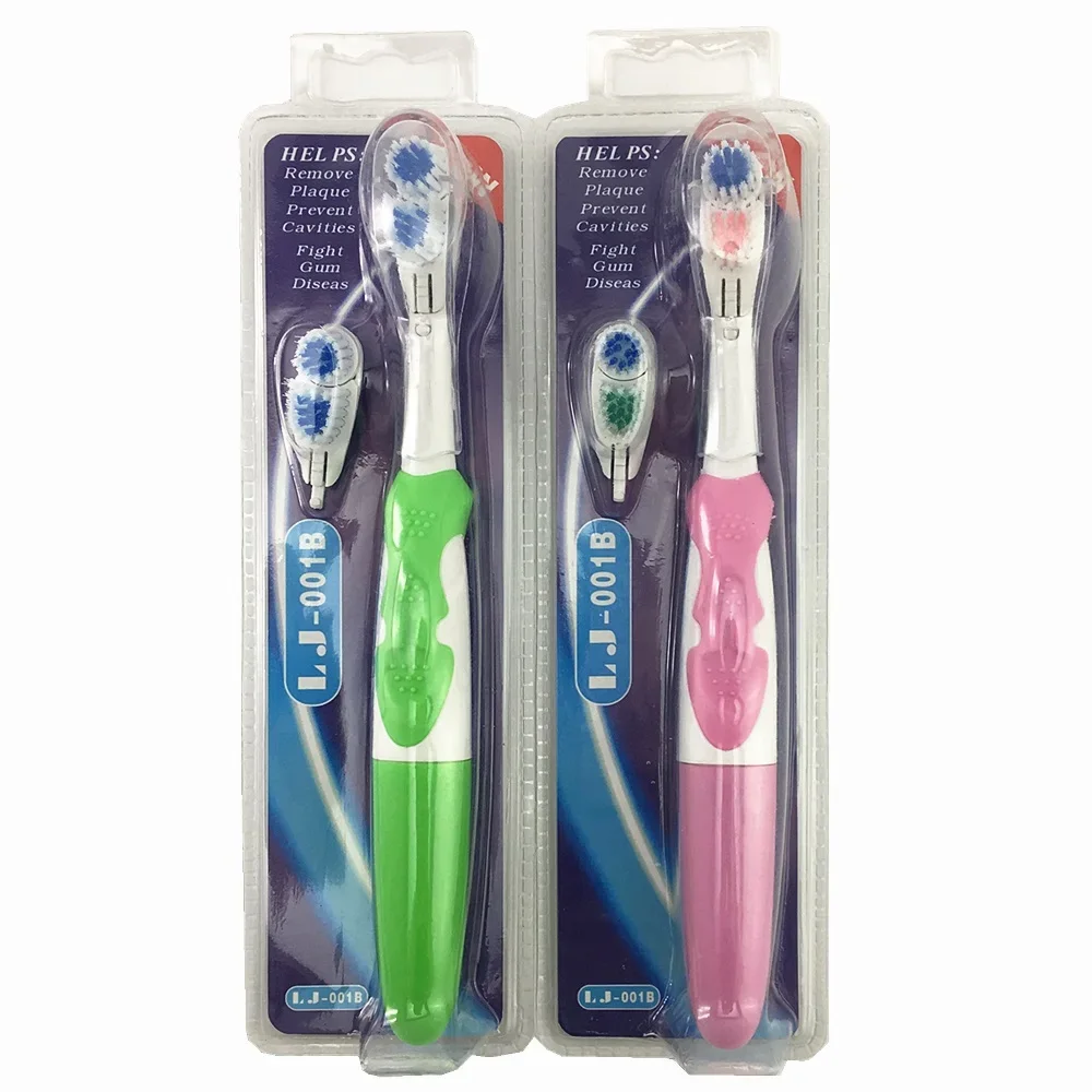 Electric Toothbrush Set with 2 Brush Heads + Cross Bristled Replacement