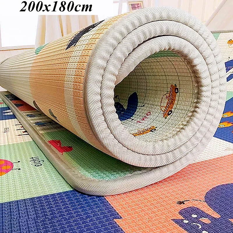 1Cm Non-toxic 200x180cm EPE Baby Activity Gym Baby Crawling Play Mats Folding Carpet Baby Game Mat for Children's Safety Mat Rug