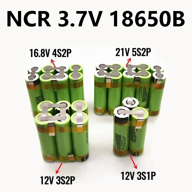 18650B 3400mah battery For 12V 16.8V 21V 25V  screwdriver battery with weld soldering strip customize battery