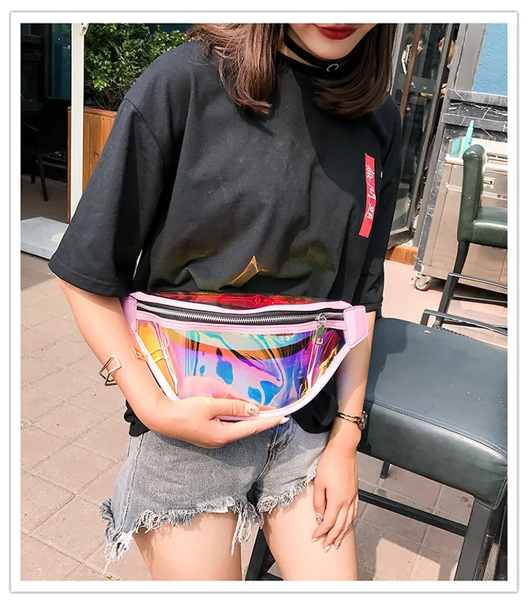 

Голографическая поясная сумка, водонепроницаемая поясная сумка, чехол для телефона, прозрачная дорожная сумка из ПВХ для хранения, нагрудная сумка через плечо для женщин и мужчин, спортивная