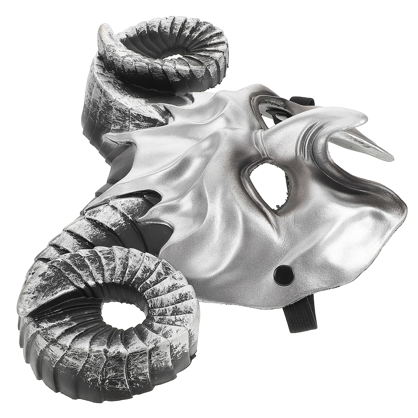 Horn Mask Silver Scary Costume Masquerade Halloween Party Prop Decorative Ox Horn Face Mask Ornament Fancy Dress Toy