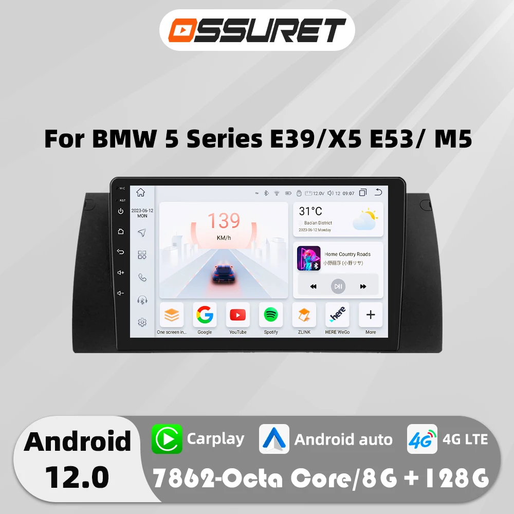 

9"10.33"7862 Android Autoradio for BMW 5 E39 E53 X5 1995 1996 1997 -2006 Multimedia player 4G DSP Carplay GPS Navi Stereo 2din