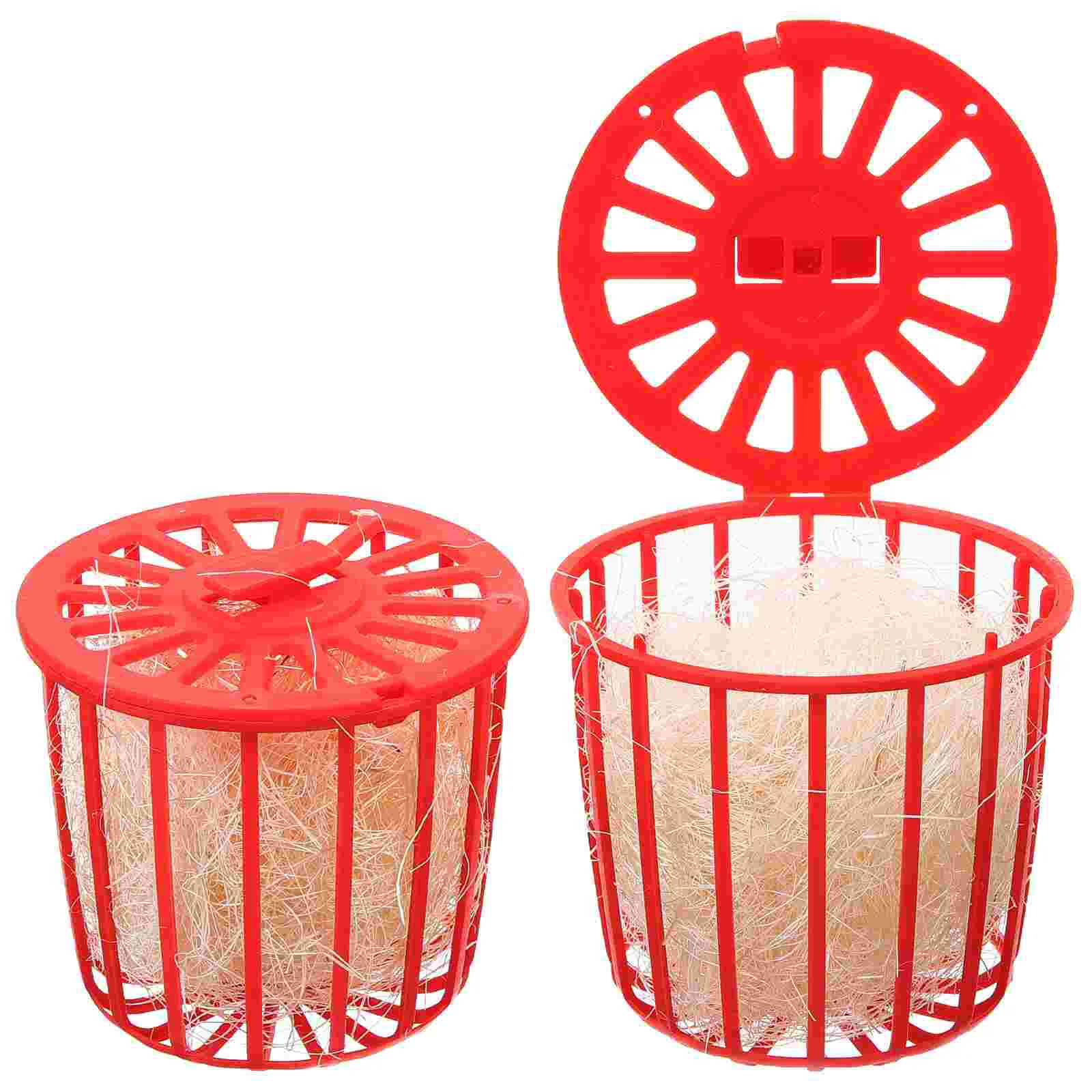 

2 Pcs Bird's Nest Toy Breeding House for Cage Birds Pigeon Bowl Plastic Bedding Hanging