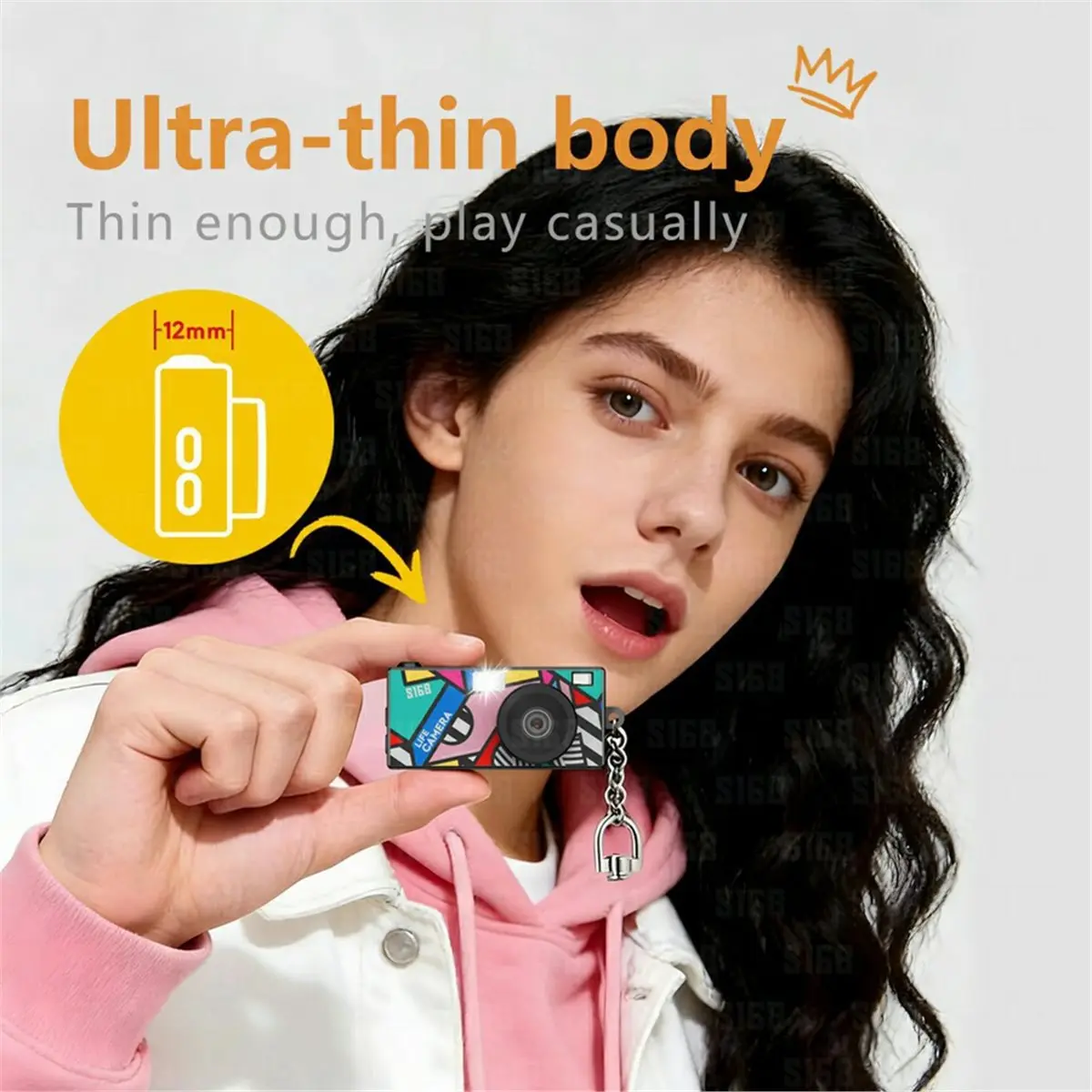 N05R Keychain Thumb Camera 1.47inch Mini Action Camera Retro 2K Digital Camera CCD Camera with Flash Light Loop Recording D view 5