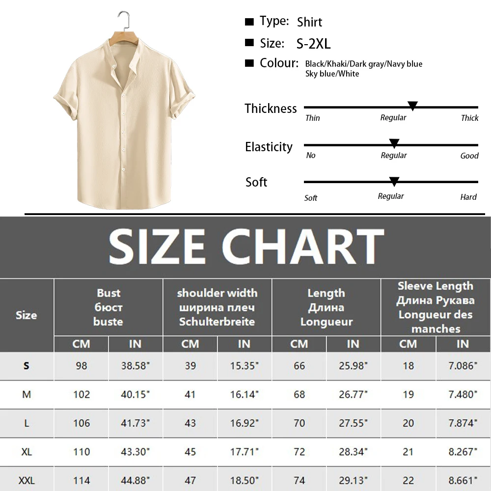 Jugend Casual Strand Kurzarm Shirts Einfarbig Lose Beiläufige Atmungsaktive Hemd Leichte Streetwear Männliche Taste Tops – Detail 1