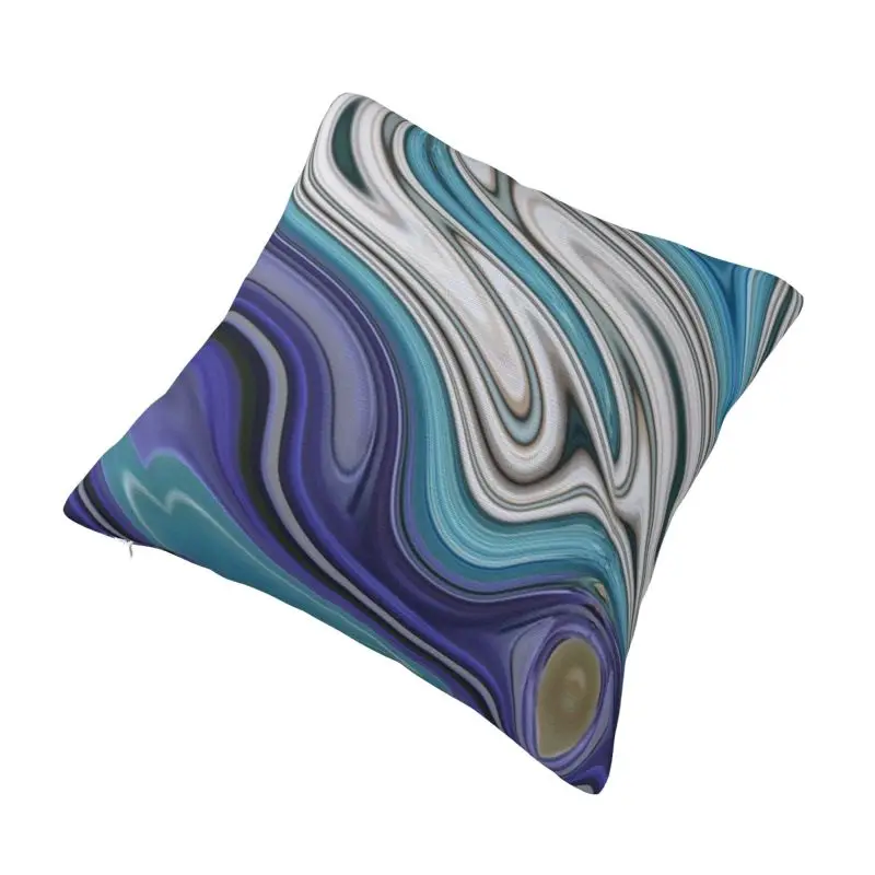 Custom 1980s Modern Chic Blue Purple Marble Swirls Nordic Pillow Cover Cushions Cover for Sofa