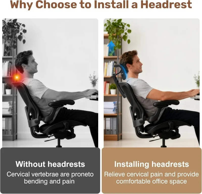 Verstellbare Kopfstütze für Herman Miller Aeron Bürostuhl Ergonomisches Bürostuhl-Zubehör – Detail 4