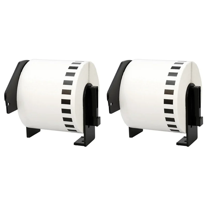 Daily Sale 5 Roll Compatible For Brother DK22205 62Mm X 30.48M Continuous White Length Paper Tape Labels With Refillable Cartrid