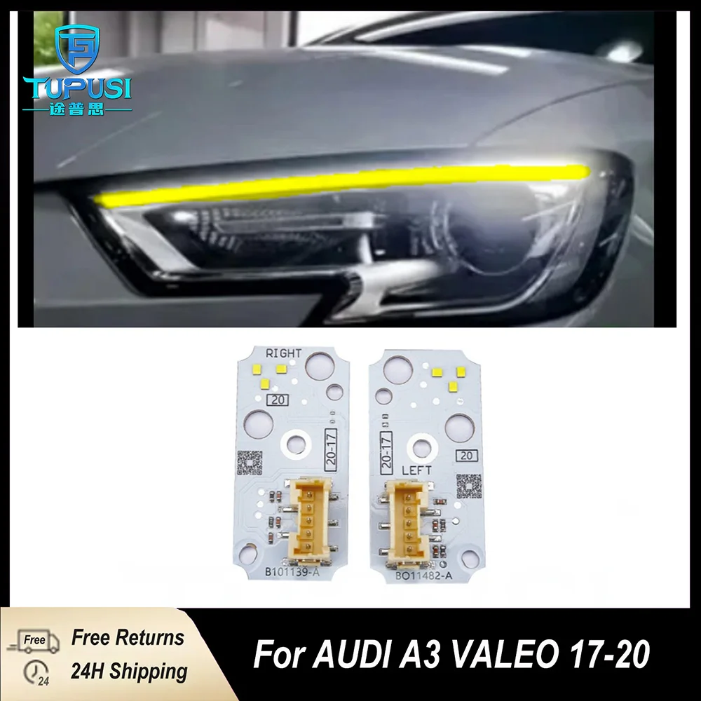 

2PCS Yellow LED DRL Board For Audi A3 VALEO 2017-2020 Daytime Running Light Module 8V0998473 8V0998474 90070223 Xenon Headlight