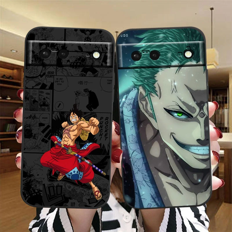 

Zoro Anime One Piece Cute Art For Google Pixel 9 8 7A 7 6A 6 5A 5 4 4A XL 5G Black Silicon Shockproof Shell TPU Phone Case