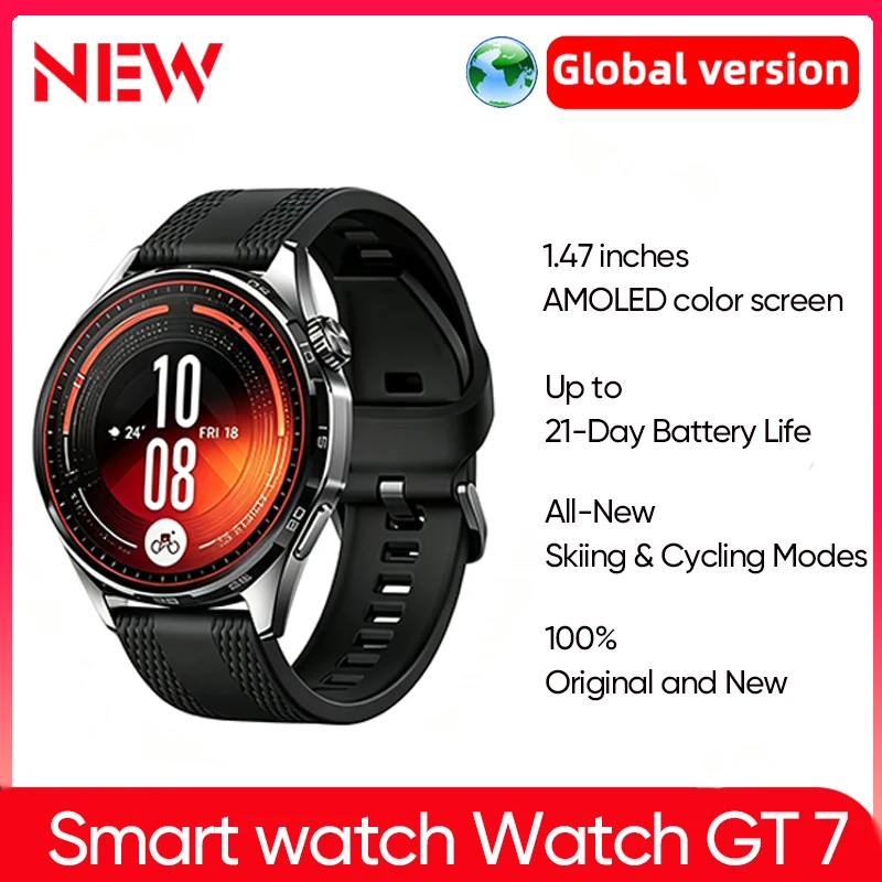 Global Version Huawei Watch GT 7 All-New Skiing & Cycling Modes EasyCross Strap Up to 21-Day Battery Life Smartwatch