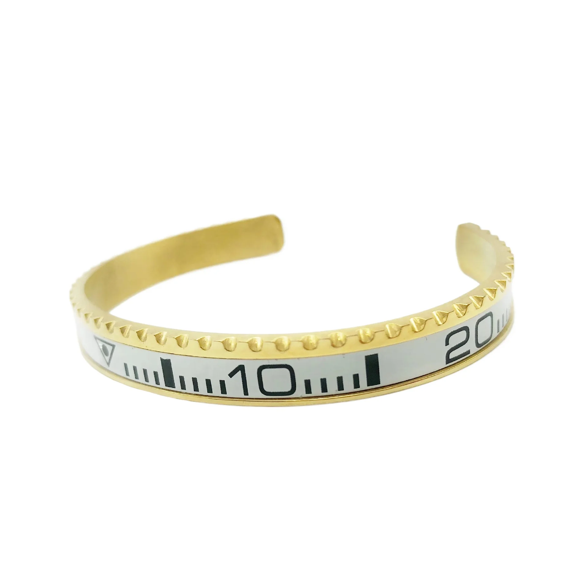 Sand Surface Gold Open Titanium Steel Bracelet, Digital Men's and Women's Graduated Watch Accessories Bracelet