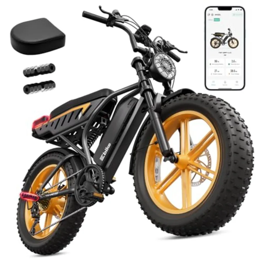 

All-terrain electric bike for adults, aluminum alloy frame, black, 1500W peak power, 20 fat tires, 48V 15/30AH battery, UL 2849
