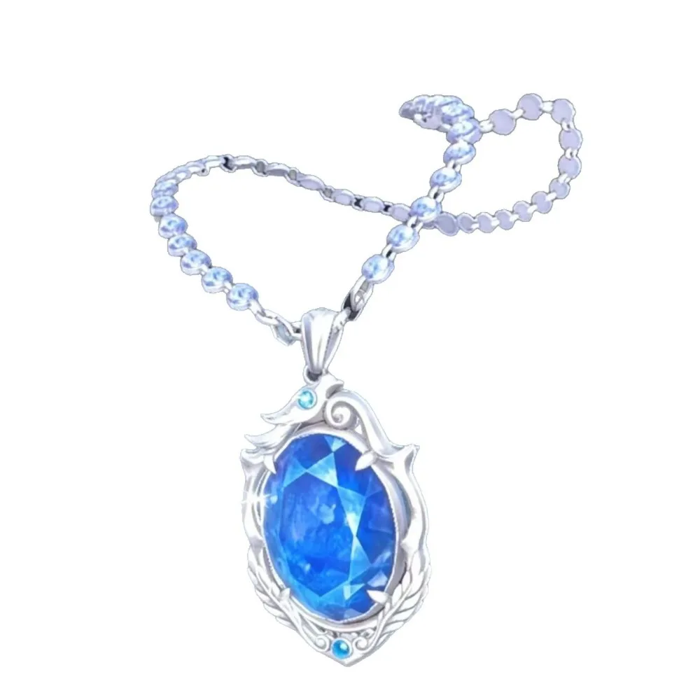 Personality Peripheral Identity ⅤBlue Necklace Cosplay Clothing Collar Fashionable Bone Women's Niche Chain Jewelry Accessories