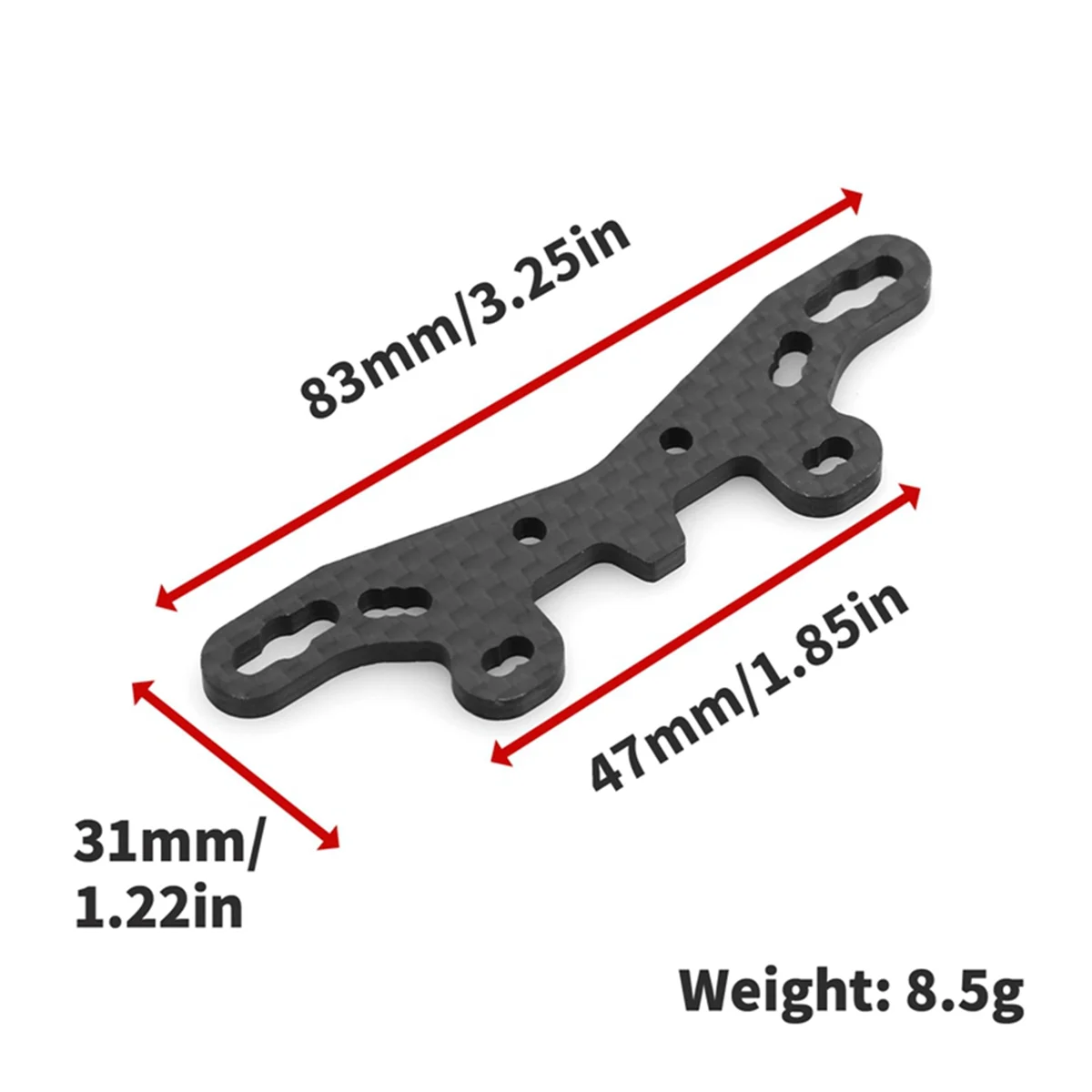 Suitable for TAMIYA TT02S/SR 54632 Remote Control Accessories Carbon Fiber Front Shock Mount