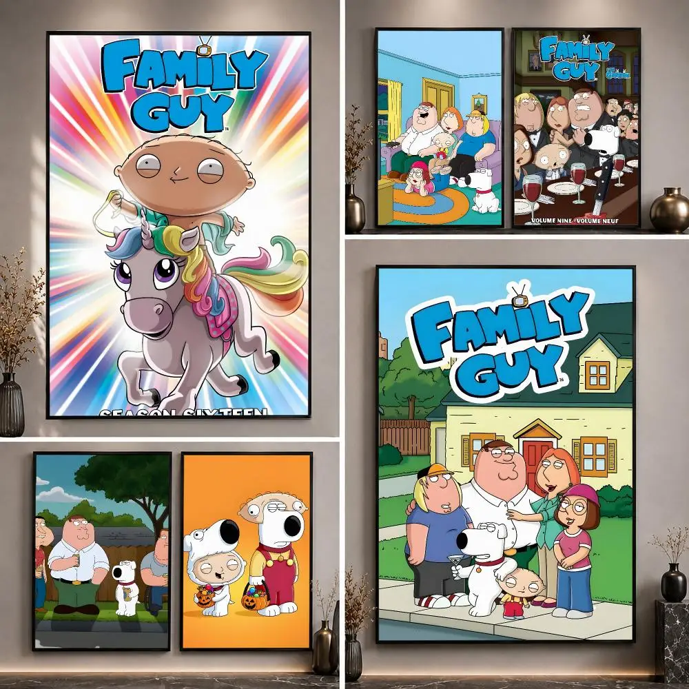 Cartoon Family Guy Griffin Stewie Peter Poster HD PP Waterproof Eco-Friendly For Kitchen Bathroom Wall Art Bedroom Home Decor
