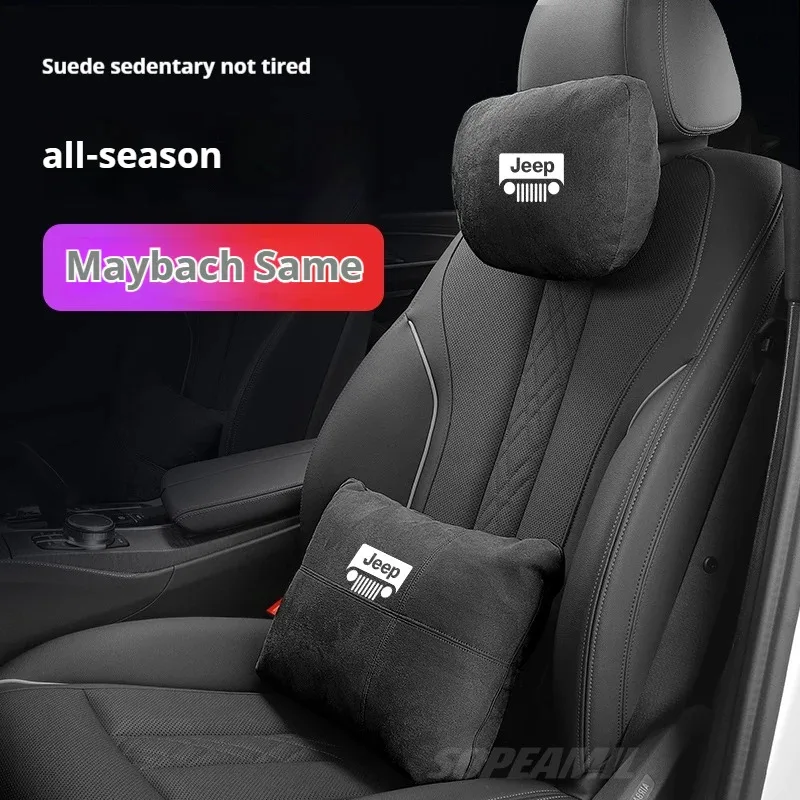 

Car Suede Headrest Seat Waist Cushion Neck Pillow Jeep Patriot Commander Renegade Compass Grand Cherokee Wrangler JK Gladiator