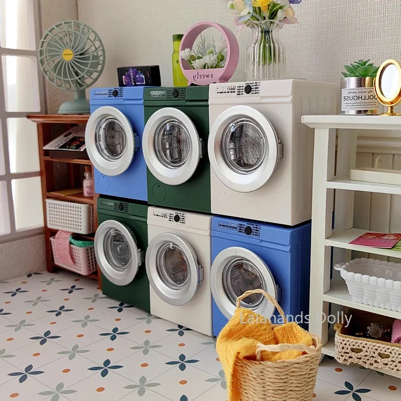 1:12 Dollhouse Miniature Furniture Items Mini Can Rotate Washing Machine/fan Miniature Appliance Model Decoration Accessories