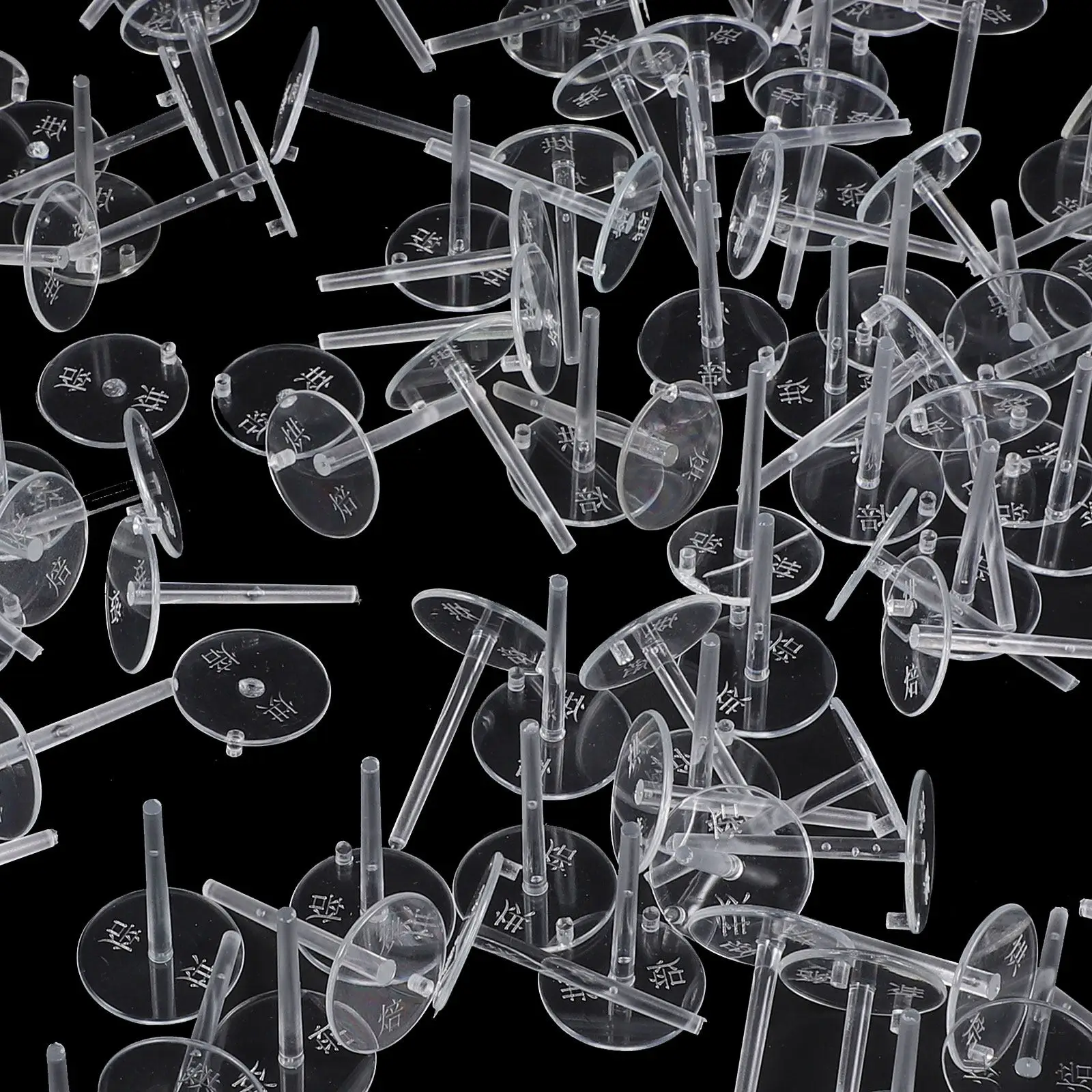 100Pcs Cake Topper Fixing Nail Clear Plastic Base Support for Flower Decorations Wedding Birthday Baking Tools
