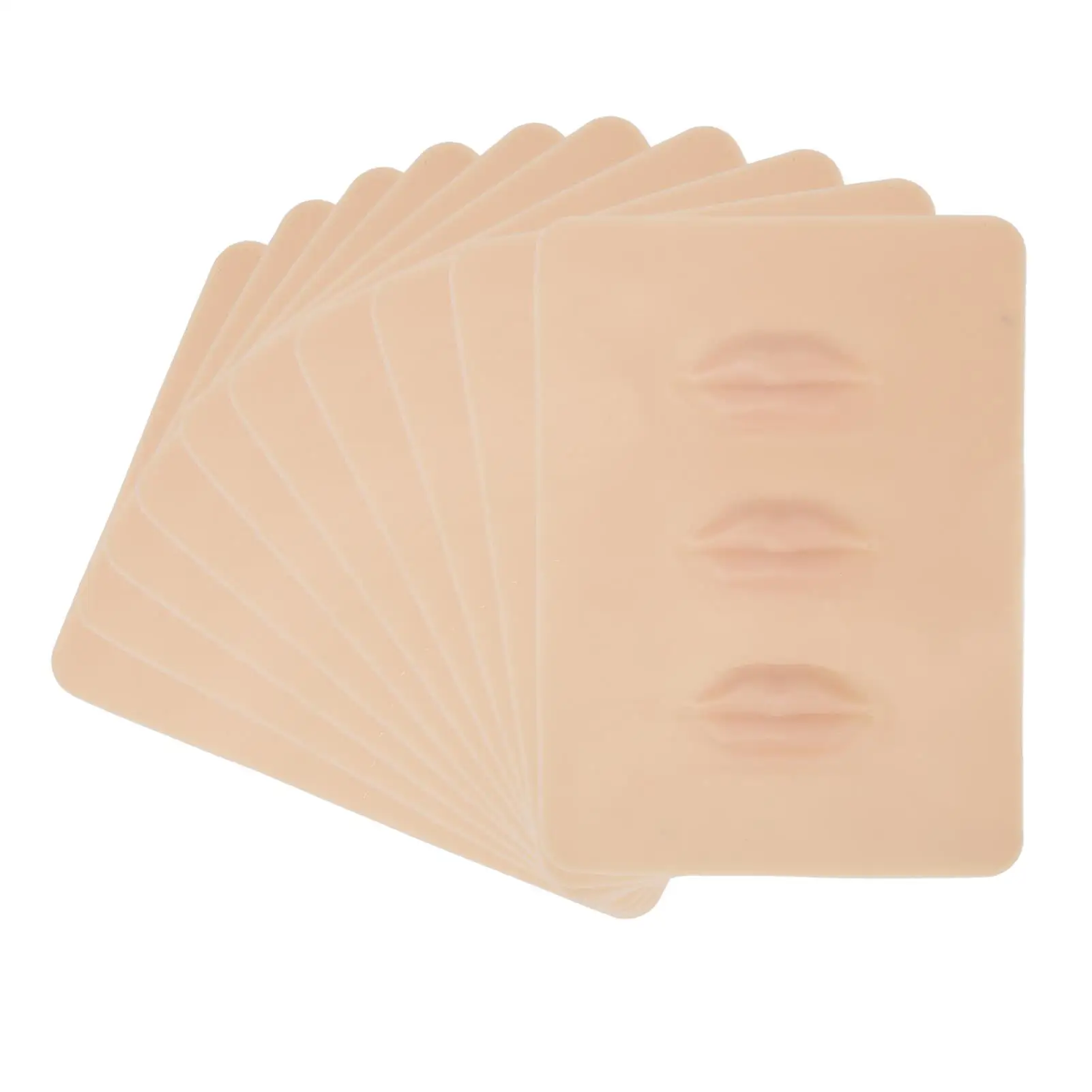 

10 шт., мягкая силиконовая 3D-татуировка для губ, тренировочная кожа для микроблейдинга, макияжа, начинающих