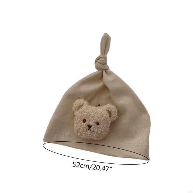 N80C Newborn Hospital Hat Bear Pattern Infant Hat Keeps Babies for Head Ears Warm for Winter Autumn Daily Wear Comfortable