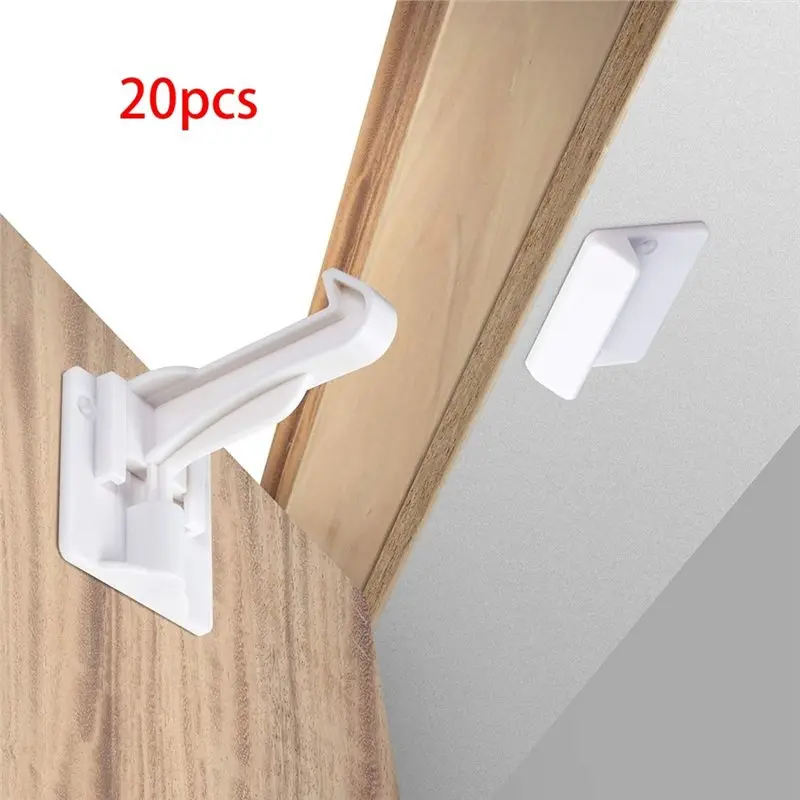 MACH-Upgraded Invisible Baby Proofing Cabinet Latch Locks 20PCS - No Drilling Or Tools, Works With Most Cabinets And Drawers