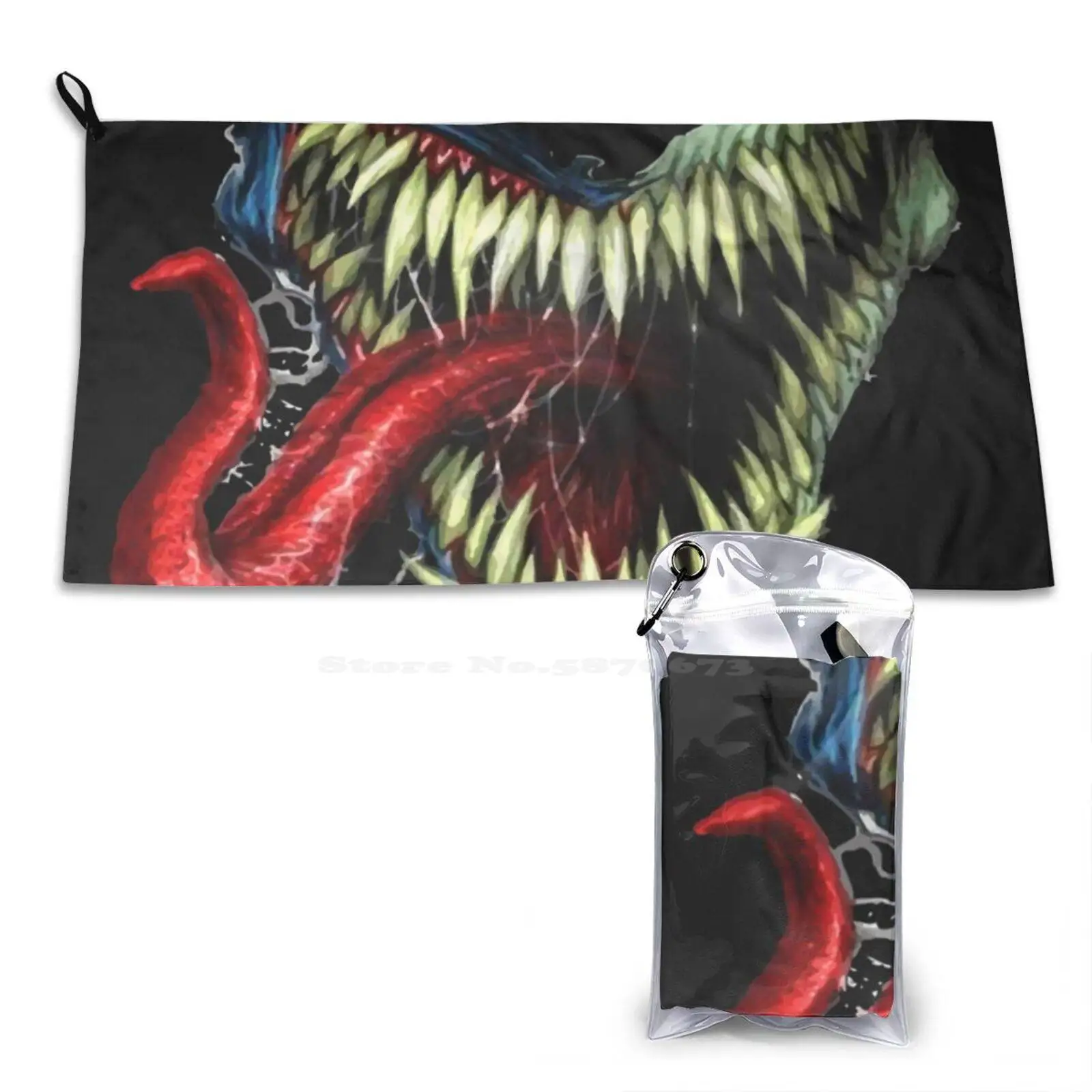 Say Cheese Pattern Soft Face Towel Home Outdoor Symbiote Comics Spidey Superheroes Sense