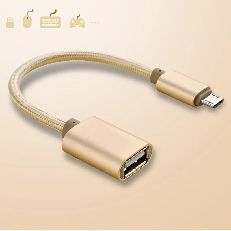 Cable adaptador micro USB a OTG USB 2,0 trenzado para micro OTG V8 Android leTV Huawei oppo vivo Tablet PC samsung Smartphone