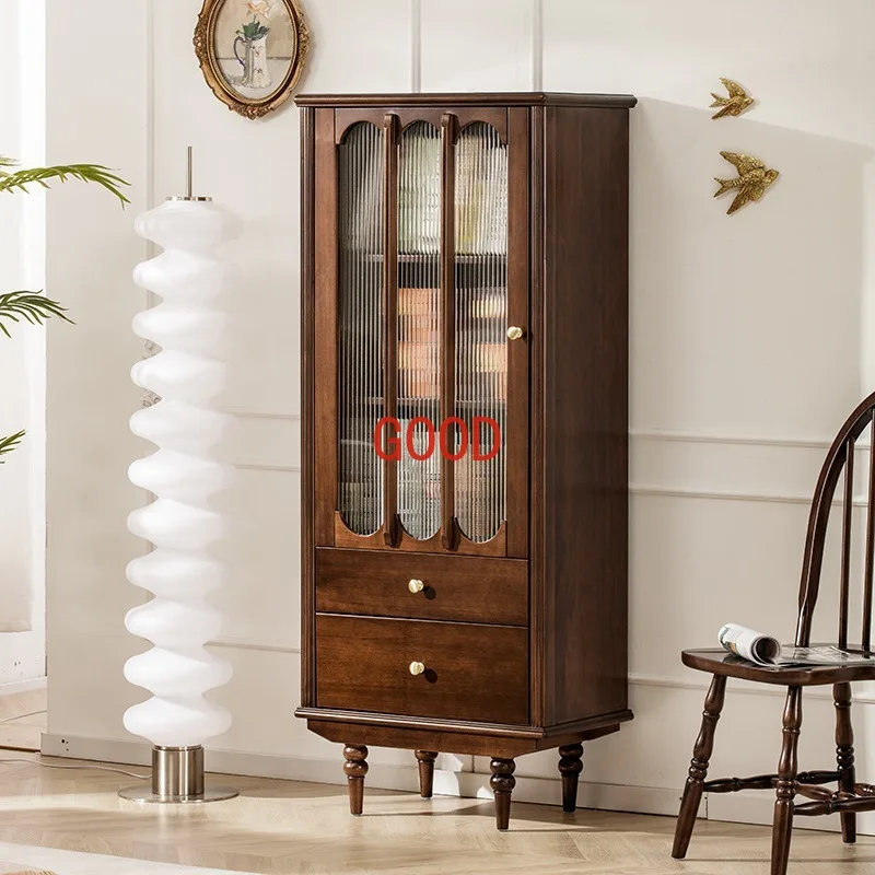 Armário de madeira maciça para casa, Glass Curio, sala