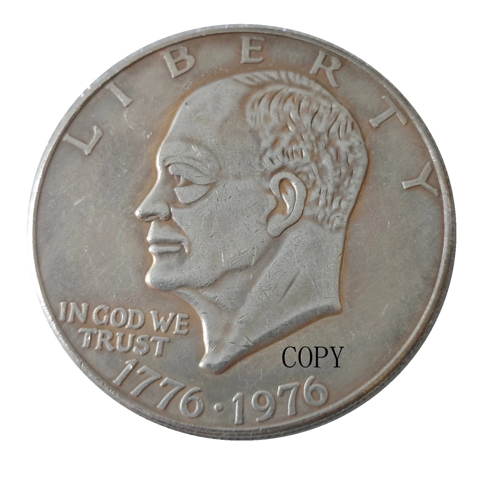 الولايات المتحدة الأمريكية 1976 Ike أنماط الدولار عملة نسخة مطلية بالفضة #1