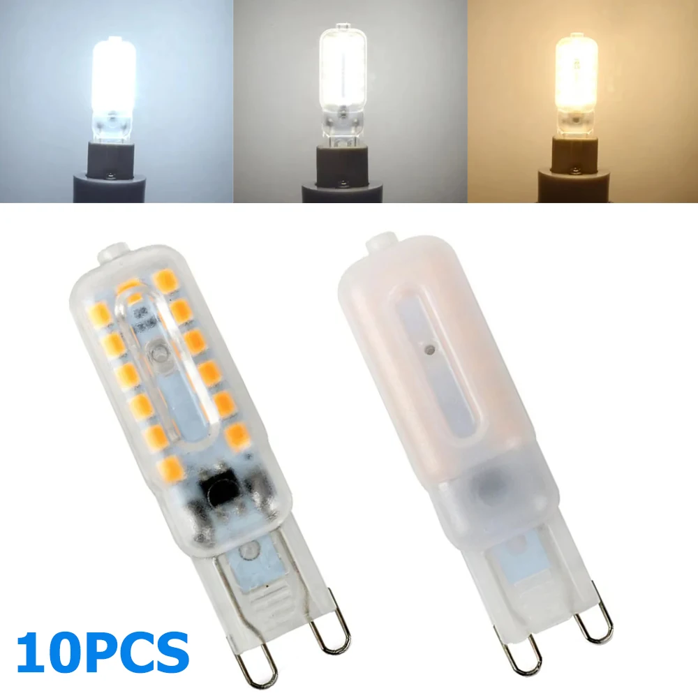 10X G9 Led Silicone Lamp 7W 110V/220V Cool White 6000K Transparent Shell Bulb Smd 2835 Light Lighting For Living Room Home 360