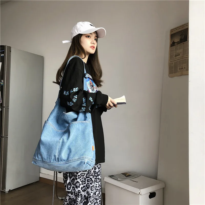 

Cowboy Canvas Large Capacity Tote Bag for Women Shoulder Bags Casual Purse and Handbags Designer Bags Female Bag Сумка Женская