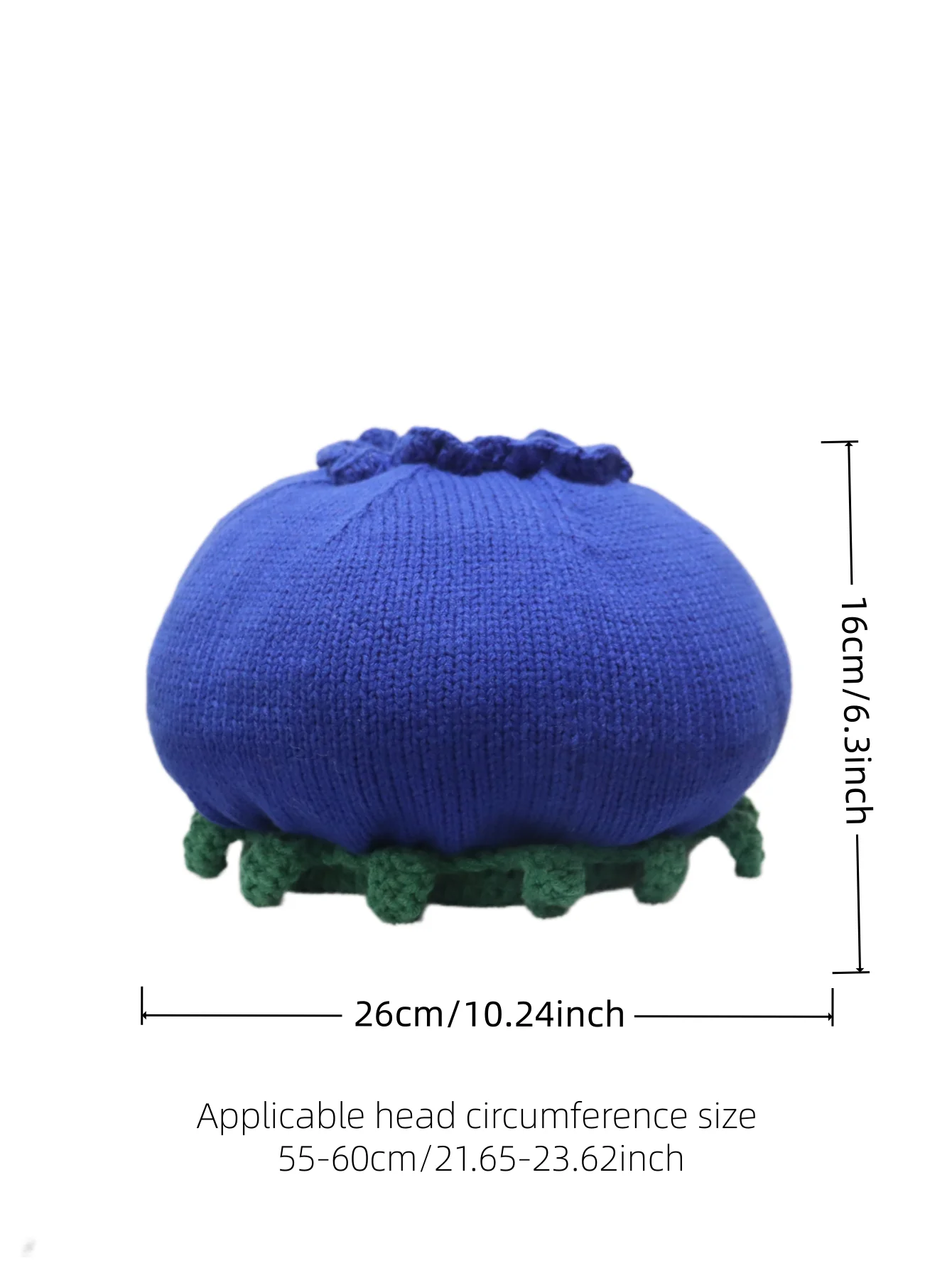Original Design Women's Hat Handmade 3D Knitted Strawberry & Blueberry Crochet Beret Hats