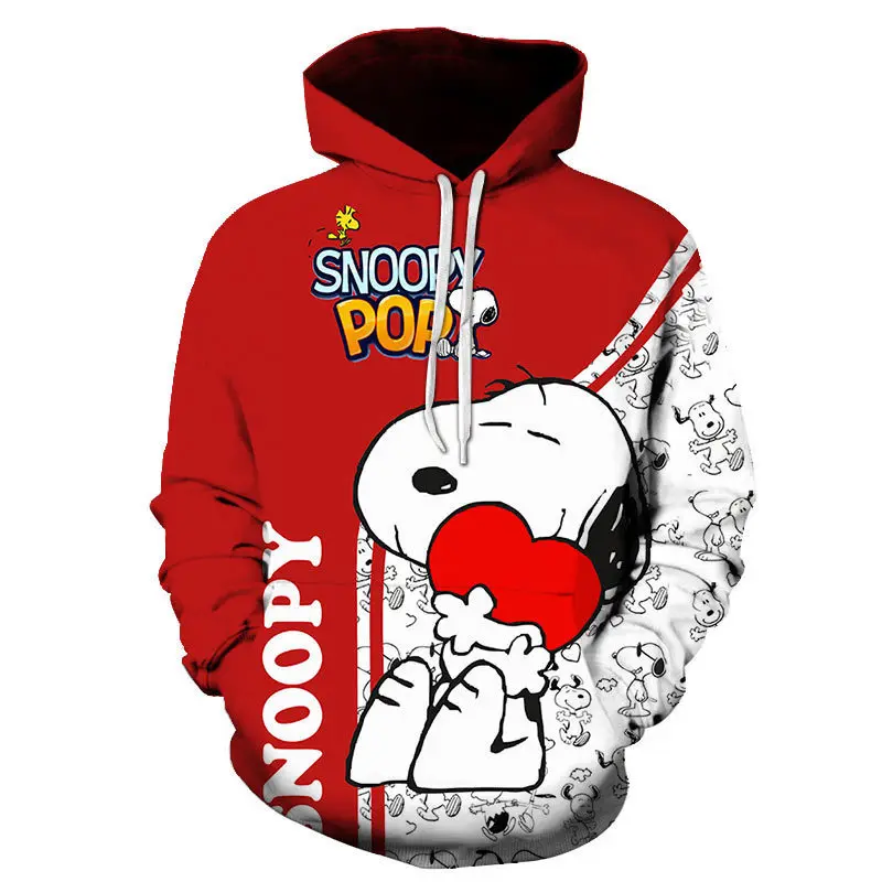 MINISO Autumn Winter Men Women Snoopy Hoodie Disney Pullover Kids Casual Hooded Clothing Boys Girls Fashion Trend Coat With Hat