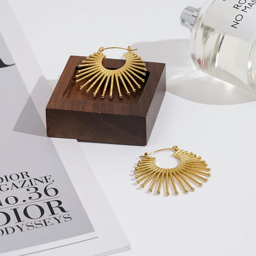 

ENFASHION Aretes De Mujer секторные серьги-гвоздики с цирконием для женщин, позолоченные 18 К серьги, модные нежные ювелирные изделия E 251658