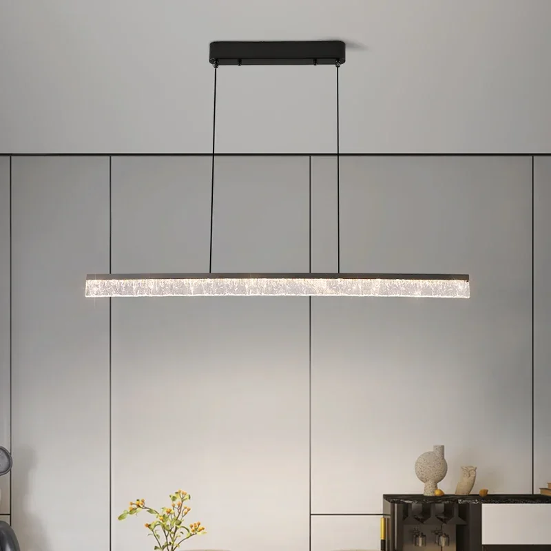 Black Led Pendant Lights for Dining Room Kitchen 100cm 120cm Suspend Lamp Chandelier Hanging Pendant Lamp Led Lighting Fixture