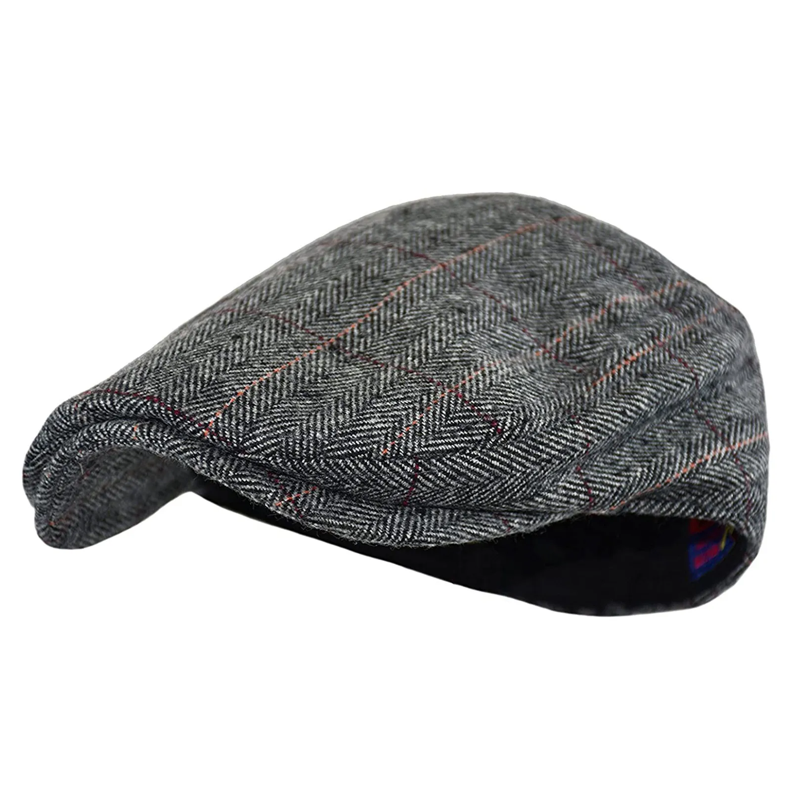 Men's Classic Herringbone Tweed Wool Blend Newsboy Ivy Hat