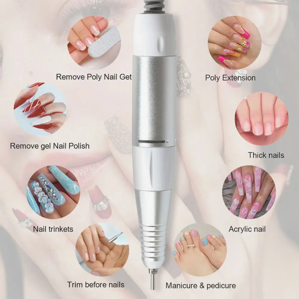 35000 دورة في الدقيقة 5 دبابيس مسمار الحفر قبضة ملف الأظافر الكهربائية الملمع استبدال القلم ل مانيكير باديكير أداة الجمال المهنية #2